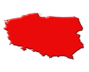 Image showing Poland 3d map with national color