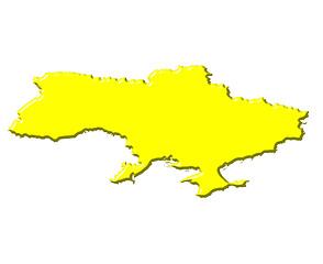 Image showing Ukraine 3d map with national color