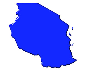 Image showing Tanzania 3d map with national color