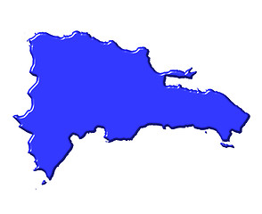 Image showing Dominican Republic 3d map with national color