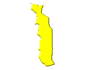 Image showing Togo 3d map with national color