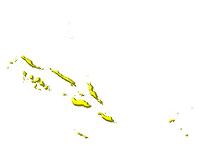 Image showing Solomon Islands 3d map with national color