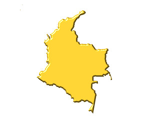 Image showing Colombia 3d map with national color