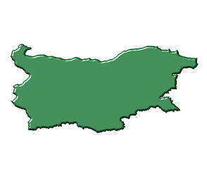 Image showing Bulgaria 3d map with national color
