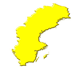 Image showing Sweden 3d map with national color