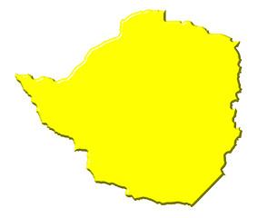 Image showing Zimbabwe 3d map with national color