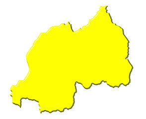 Image showing Rwanda 3d map with national color
