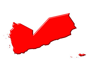 Image showing Yemen 3d map with national color