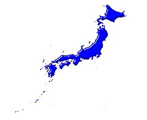 Image showing Japan 3d map with national color