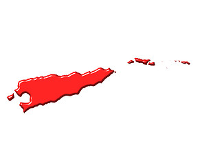 Image showing East Timor 3d map with national color