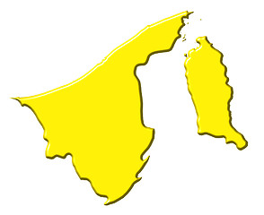 Image showing Brunei 3d map with national color