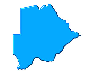 Image showing Botswana 3d map with national color