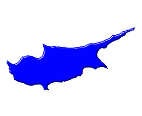 Image showing Cyprus 3d map with national color