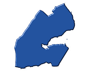 Image showing Djibouti 3d map with national color