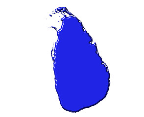 Image showing Sri Lanka 3d map with national color