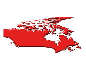 Image showing Canada 3d map with national color