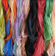 Image showing Colorful scarves