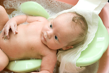 Image showing Swimming baby