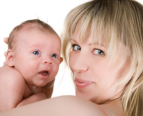 Image showing happy mother with baby boy