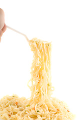 Image showing spaghetti at fork