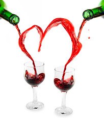 Image showing red wine heart 