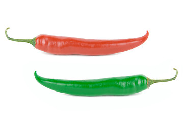 Image showing red and green hot chili pepper 