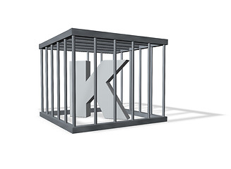 Image showing big K in a cage