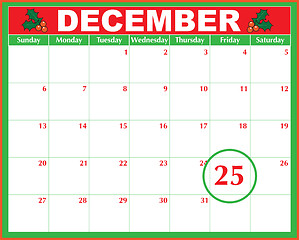 Image showing Christmas Day Calendar