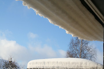Image showing Blue sky between snow