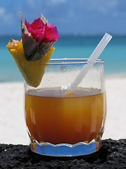 Image showing A tropical cocktail drink