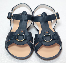 Image showing Magnificent dark blue children's sandals 