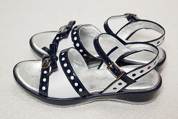 Image showing Magnificent dark blue children's sandals