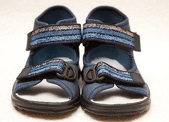 Image showing Magnificent dark blue children's sandals 