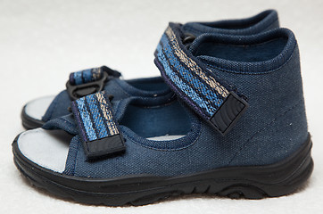 Image showing Magnificent dark blue children's sandals 
