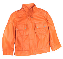 Image showing Orange leather jacket. 