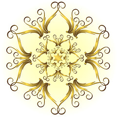 Image showing Golden vintage snowflake