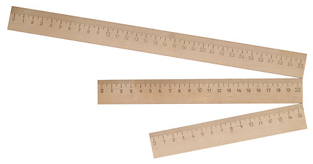 Image showing wooden rulers