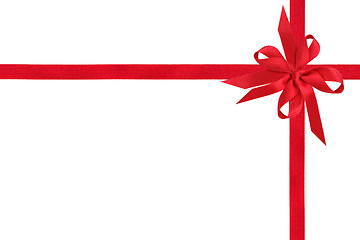 Image showing Red Ribbon Gift Box