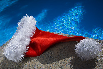 Image showing Poolside Santa Hat