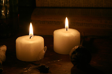 Image showing Candles in the Dark
