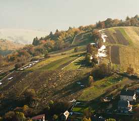 Image showing houses and trees on the hill