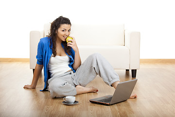 Image showing Girl using a laptop