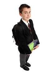 Image showing School student with books and backpack