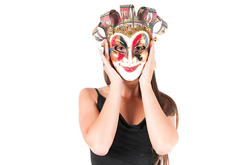 Image showing Woman in carnival mask