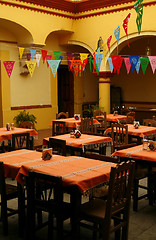 Image showing Cozy mexican restaurant. Oaxaca, Mexico