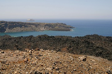 Image showing Volcanic ground of Santorini island complex, Greece