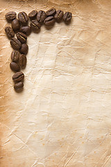 Image showing Coffee Beans on Old Paper