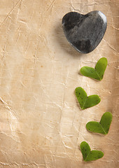 Image showing Hearts on Old Paper