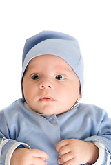 Image showing baby boy at blue 