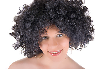 Image showing Beautiful young frizzy woman